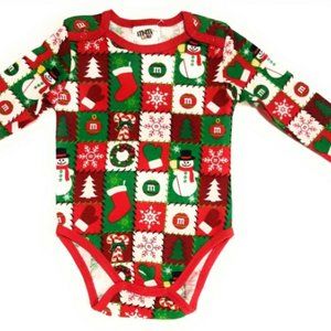 Body Suit For Babies. Multicolor Christmas Theme Made By M&M's. 18 Months.
